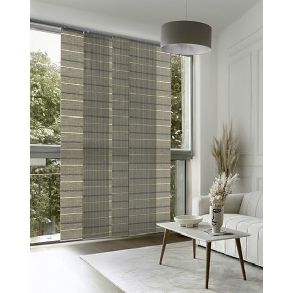 Adjustable Sliding Panel Track Blinds for Sliding Patio Doors, Vertical Blinds for Large Windows, Extendable Track from 45.8" to 86" W, Trimmable Panel Curtains Up to 96", God Rays