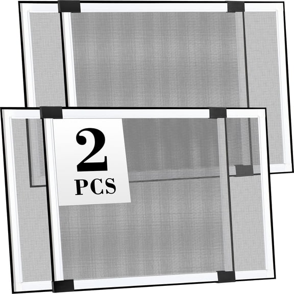 Adjustable Sliding Preframed Window Screen 21''-38.6'' W X 15'' H 2-Count