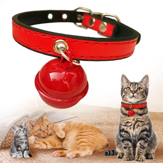 Adjustable Small Pet Collar with Bell for Cat Puppy Kitten Lightweight Safety Release