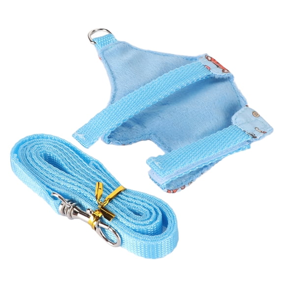 Adjustable Small Pet Vest Harness with D-Ring Leash Set for Ferrets Guinea Pigs Rats - Soft Polyester Nylon Fleech Chest Strap D Ring Small Animals