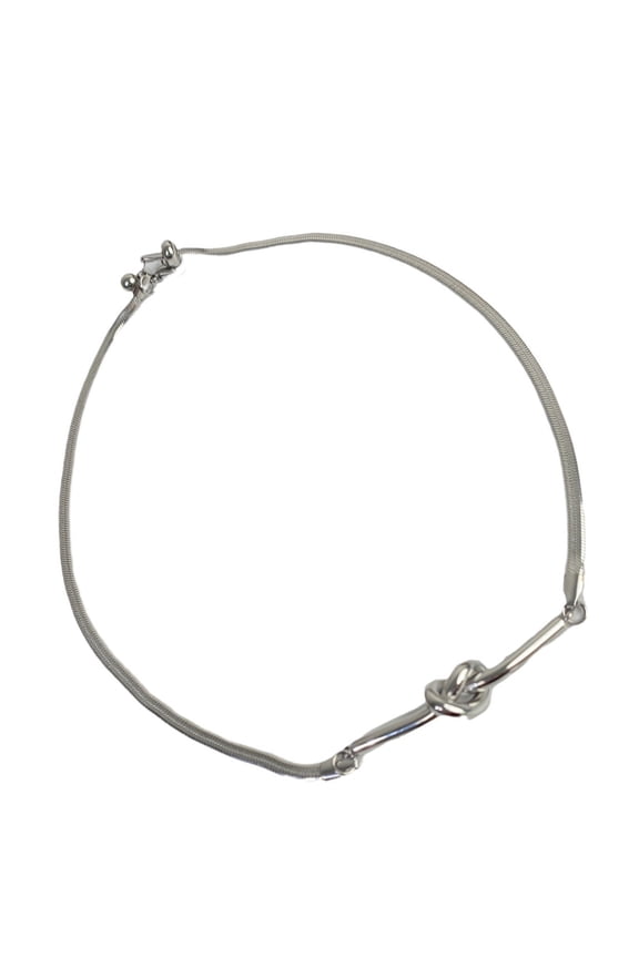 Adjustable Snake Chain Necklace Stainless Steel Neckchain Rustproof Knot Pendant Jewelry Stylish Gift For Couples