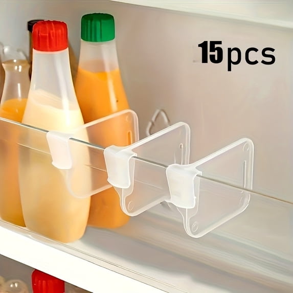 Adjustable Snap-On Fridge Divider Organizer – Food-Grade Plastic Shelf Separators for Refrigerator Space-Saving, Easy to Install