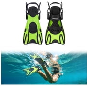Adjustable Snorkel Fins,Short Snorkeling Fins for Adults Men Women Open Heel Swimming Fins, Lightweight Swim Flippers with Mesh Bags L/XL
