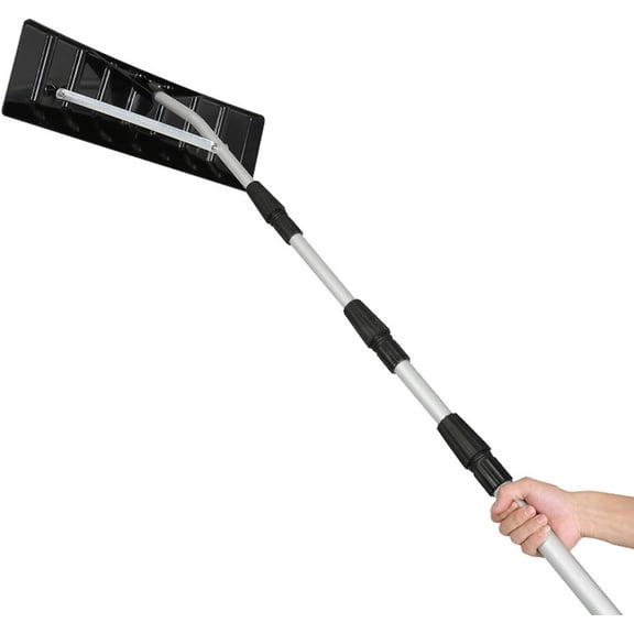 Adjustable Snow Rake, Telescoping Roof Rake, Lightweight Aluminum Snow Removal Tool With Portable Design, For Roof And Solar Panel Snow Clearing