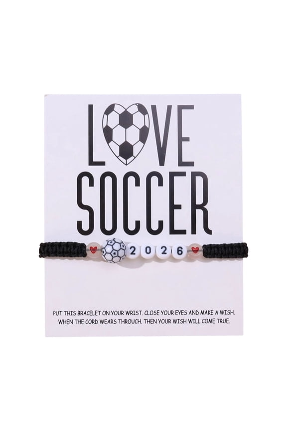 Adjustable Soccer Bracelet for Men and Women, Commemorative Handwoven Rope with Customizable Size for Fans and Players