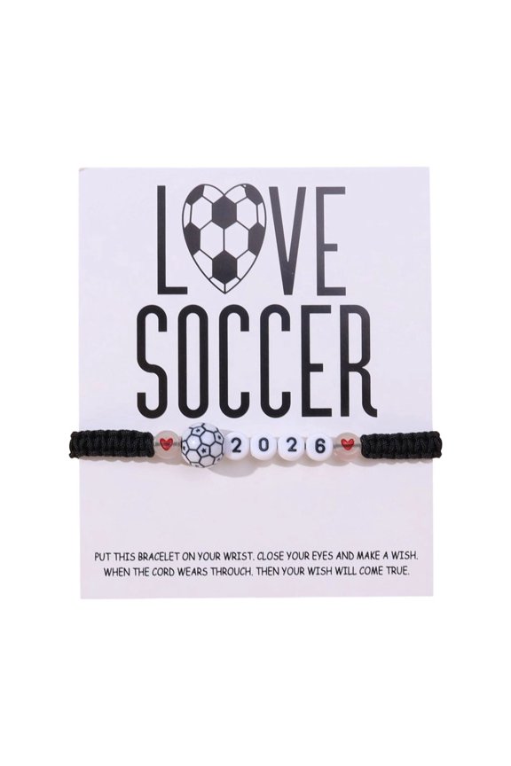 Adjustable Soccer Bracelet for Men and Women, Commemorative Woven Hand Rope with Customizable Fit for Fans and Players