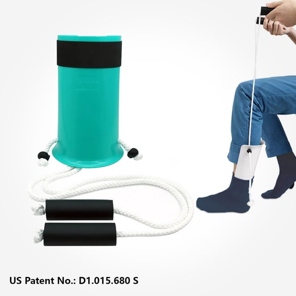Adjustable Sock Aid Tool Plastic Dressing Helper with Pull String No Need to Bend Over for Seniors and Pregnant Women