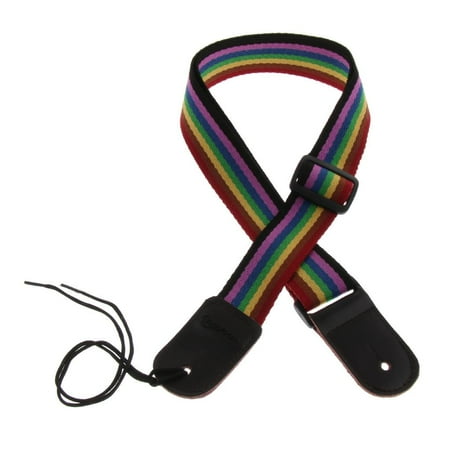 Adjustable Soft Breathable Ukuleles Hanging Neck Shoulder Strap Ukulele Belt Rainbow