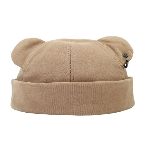Adjustable Soft Brimless Hat with Bear Ears for Outdoor Activity Windproof Winter Travel Hat All Matching Hiphop Hat