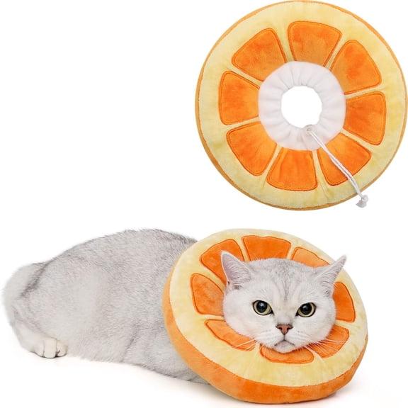 Adjustable Soft Cat Cone Collar, Cute 9.5-Inch Cat Donut Collar for After Surgery, Kitten Recovery Cone to Stop Licking