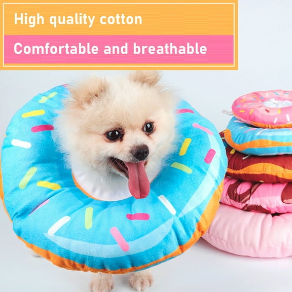 Adjustable Soft Donut Dog Recovery Collar - Breathable Cotton Protective Neck Cone for Post-Surgery, Anti-Lick & Anti-Scratch E-Collar for Small Medium Large Dogs and Cats
