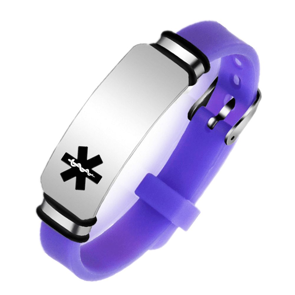 Penicillin Allergy Medical Alert ID Bracelet Mediband Silicone Wristband  Reversible Designer Black Cross