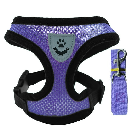 Adjustable Soft Mesh Pet Harness and Leash Set Reflective No Pull Escape Proof Vest for Small Medium Cats and Puppies