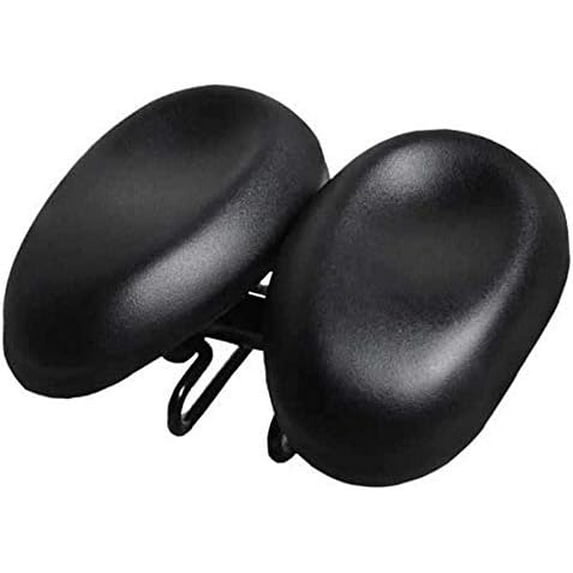 Adjustable Soft Seat Cushion for Mountain Bike Riding - Wide MTB Bicycle Cycling Dual-Pad Saddle, Comfort Nose Pad, Black