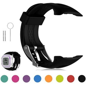 Adjustable Soft Silicone Replacement Wrist Watch Strap with Tool/Pins Compatible for Garmin Forerunner 10/Forerunner 15 GPS Running Watch
