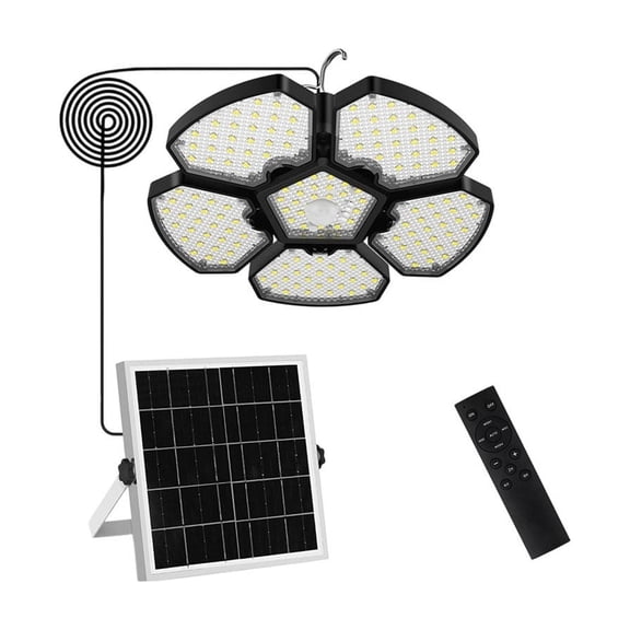 Adjustable Solar LED Garage Lights with Remote and Motion Sensor, Waterproof Bright Lighting for Barn Patio Sheds Yard Workshop, 3-Piece Outdoor Solar Light Set