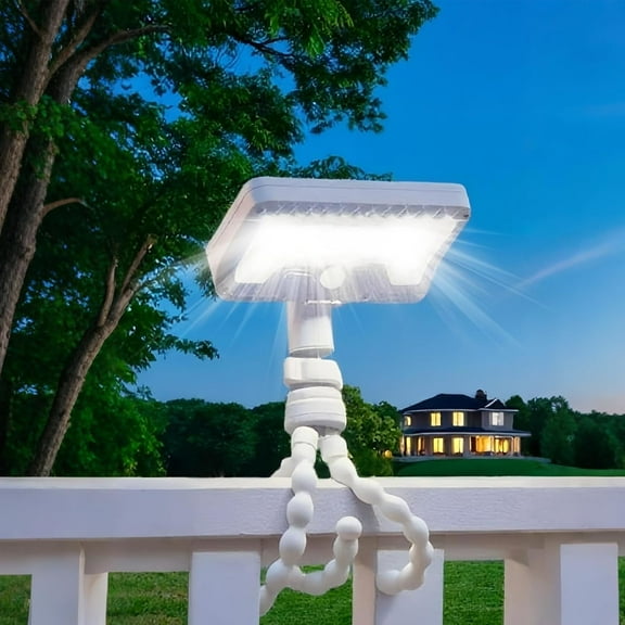 Adjustable Solar Lights Outdoor with Motion Sensor, 600 Lumen, Flexible Stand, 3 Modes