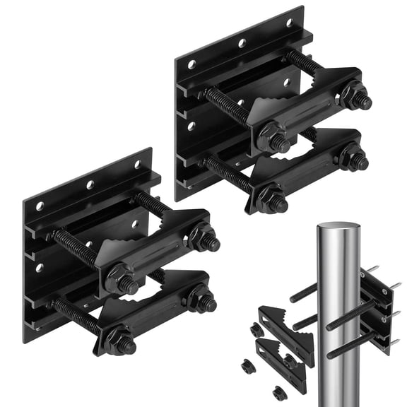Adjustable Solar Mounting Bracket 2-Pack Compatible with Round Square T-Posts 1-3/4" Max Width