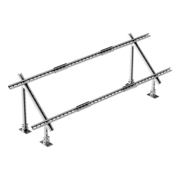 Adjustable Solar Panel Mounting Brackets 30-60, Carbon Steel Ground Mount Stand for 1-4 Panels, Suitable for RV Boat Farm Off-Grid System