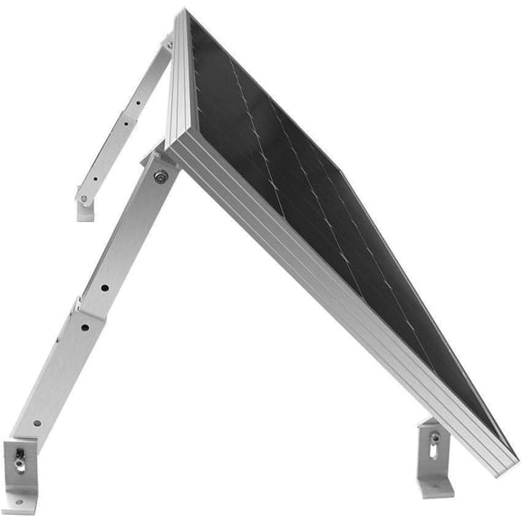 Adjustable Solar Panel Tilt Mount Brackets support up to 150 Watts Solar Panel for Roof, RV, Boat and Any Flat Surface, for on-grid/off-grid systems (Mount Only), Silver