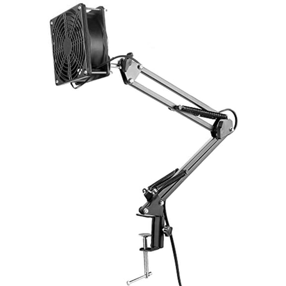 Adjustable Solder Smoke/Fume Absorber, Remove Fume Extractor Absorber Fan Quiet Working with Table Clamp for ESD Soldering Station Work, Eliminate Toxic Fumes helpful Health