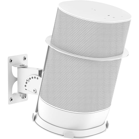 Adjustable Speaker Wall Mount for Sonos Move and Sonos Move 2, Wall Mounted Bracket, Adjustable Tilt and Swivel, Space Saving Speaker Holder, White