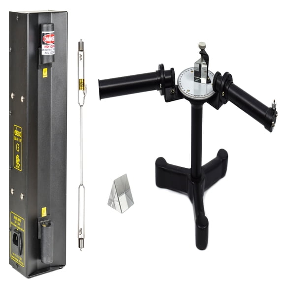 Adjustable Spectrometer Bundle - Includes 25mm x 25mm Prism, 1 Spectrum Tube, Premium Spectrum Tube Power Supply - For Optical Studies and Light Physics - CE, CSA, CUS approved - 110V - Eisco Labs