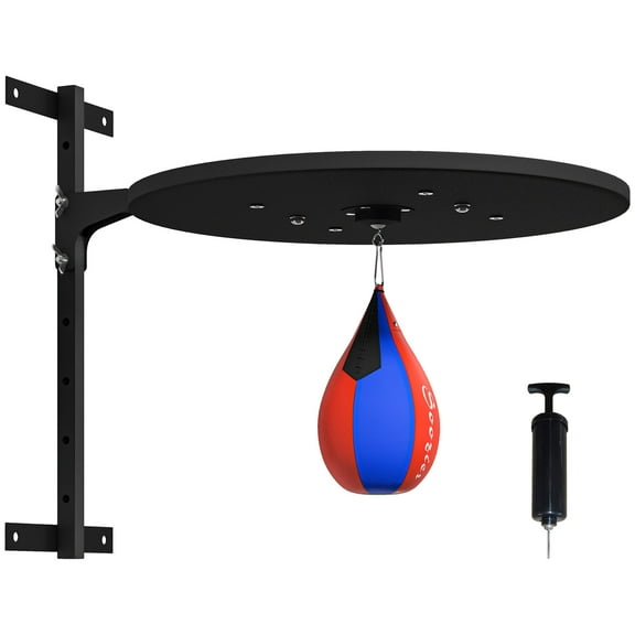 Adjustable Speed Bag Platform - Wall Mounted Boxing Training Equipment with 360° Swivel, Blue MDF/Steel Home Gym Setup