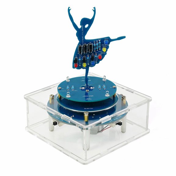 Adjustable Speed Rotating Music Box individual-assembly Craft Set With 6 Traditional Melodies Multicolor Light Effects Project
