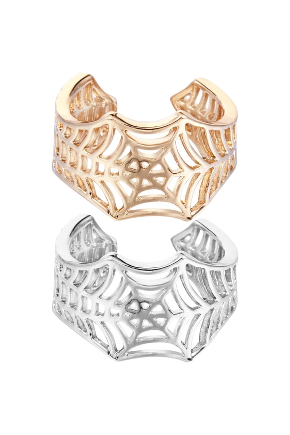 Adjustable Spider Web Ring, Vintage Hollow Design Thumb Ring for Halloween Gothic Jewelry