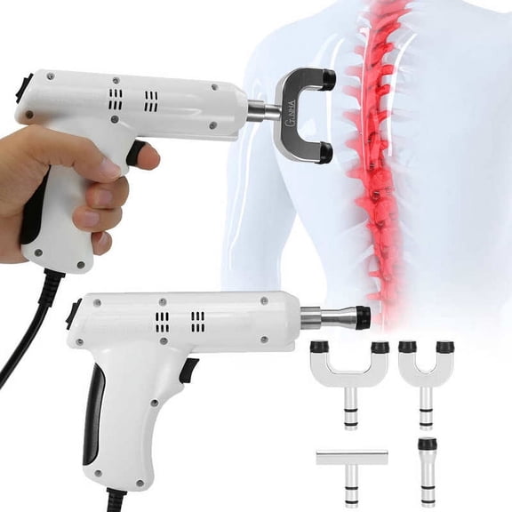 Adjustable Spine Chiropractic Massage Instrument Electric Bone Correction Gun Activator Cervical Therapy Massager with Four Head