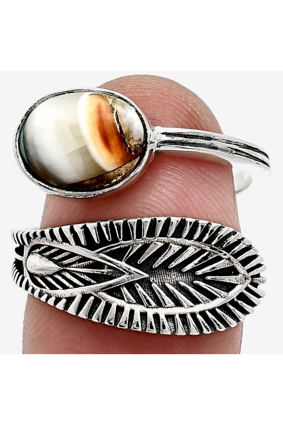Adjustable - Spiny Oyster Turquoise 925 Sterling Silver Ring s.8 Jewelry R-1116 SDR243832