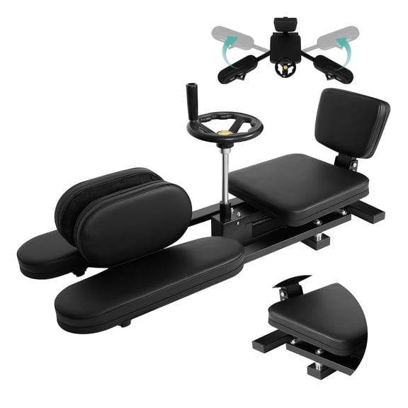 Adjustable Split Stretcher for Kids & Adults, 0-180 Degree Leg Flexibility Trainer with Padded Seat & Backrest, 330 LBS Steel Split Machine for Home Gym & Studio Use