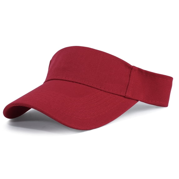 Adjustable Sport Sun Visor Hat for Men and Women, Breathable Open Top Running Cap for Tennis, Golf, and Outdoor Activities Red