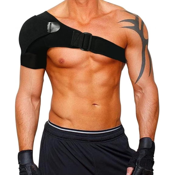 Adjustable Sports Shoulder Pads - Unisex Shoulder Brace for Prevent Injuries, Pain Relief, Shoulder Tendonitis, Frozen Shoulder, Shoulder Support Strap for Men Women, Left or Right Arm
