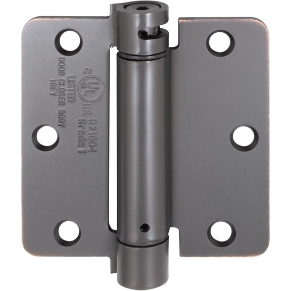 Adjustable Spring Hinge, 3-1/2 Inches, 1/4" Radius Corner, Vintage Bronze by Stone Harbor Hardware