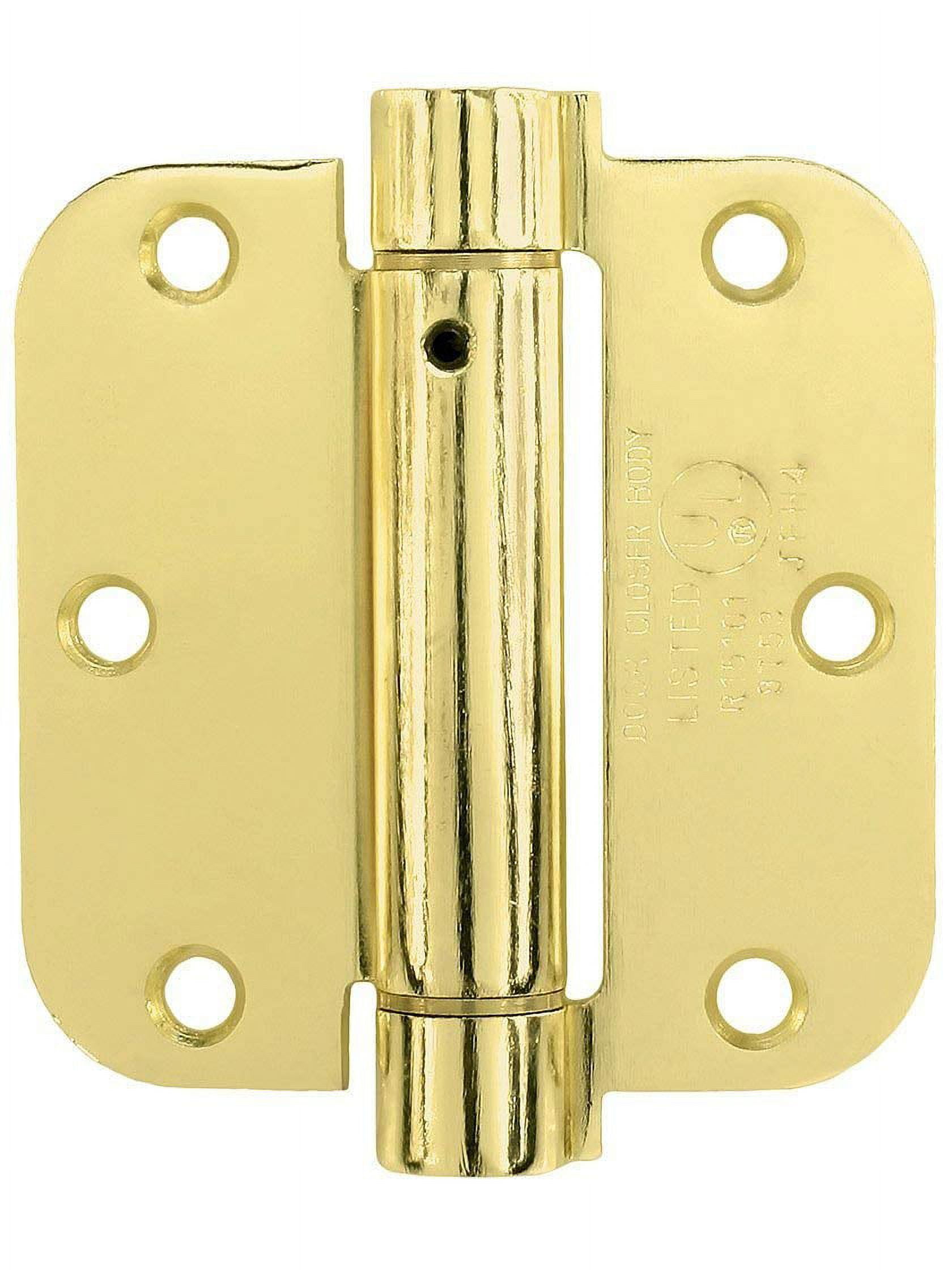 Adjustable Spring Hinges, 3.5" X 3.5" with 5/8" Radius in Bright