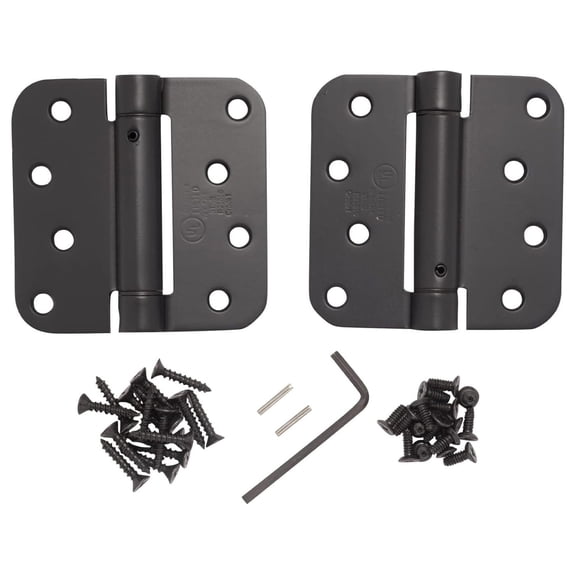 Adjustable Spring Hinges, 4 Inch With 5/8 Inch in Oil Rubbed Bronze, Self Closing Door Hinges, 2 Pack