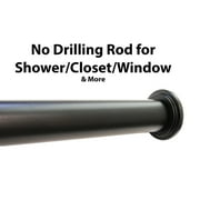 Urbanest No Drilling Heavy Duty Adjustable Spring Tension Curtain Window Rod, 24"-42" - Matte Black