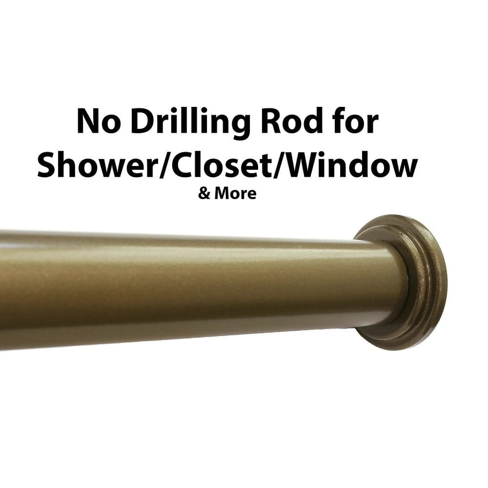 Urbanest No Drilling Heavy Duty Adjustable Spring Tension Curtain Window Rod, 42"-72" - Antique Gold