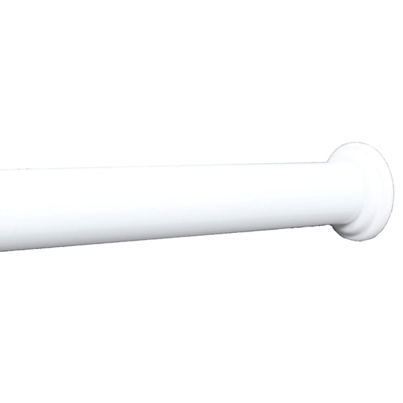 Urbanest 1" No-Drill Adjustable Tension Rod, 42"–72", Glossy White– Heavy Duty Metal Rod for Shower, Closet & Windows