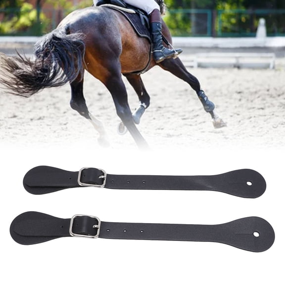 Adjustable Spur Straps, Rhinestone Accents, 8.66in Long, Equestrian Accessory