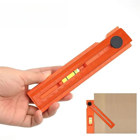 Adjustable Square Angle Ruler for Woodworking, Multi Angle Measuring Tool with Depth Gauge and Bubble Level for Carpentry and DIY