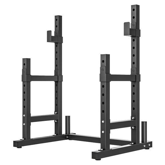 Adjustable Squat Rack 660lbs, Home Gym Bench Press Rack for Weight Lifting, Multi-Functional Power Rack, Steel Strength Training Stand, Black