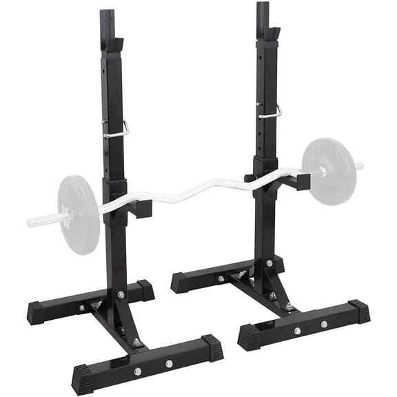 Adjustable Squat Rack Barbell Stand 550lb Capacity Solid Steel Home Gym Equipment