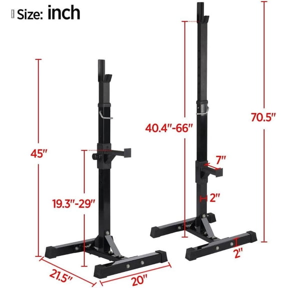 Adjustable Squat Rack Dipping Station Barbell Rack Dip Stand Fitness Press Equipment Home Gym