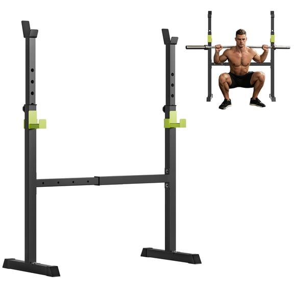 Adjustable Squat Rack Heavy-Duty 550 Lbs Capacity, Portable Barbell & Dumbbell Rack, Bench Press Stand for Home Gym Strength Training