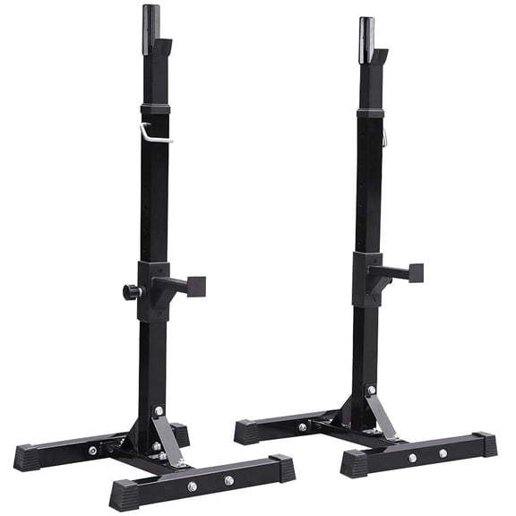 Adjustable Squat Rack, Standard Barbell Bench Press Stand, Portable Home Gym Equipment, Heavy Duty Steel Dumbbell Storage, 44 To 70 Inch, Black