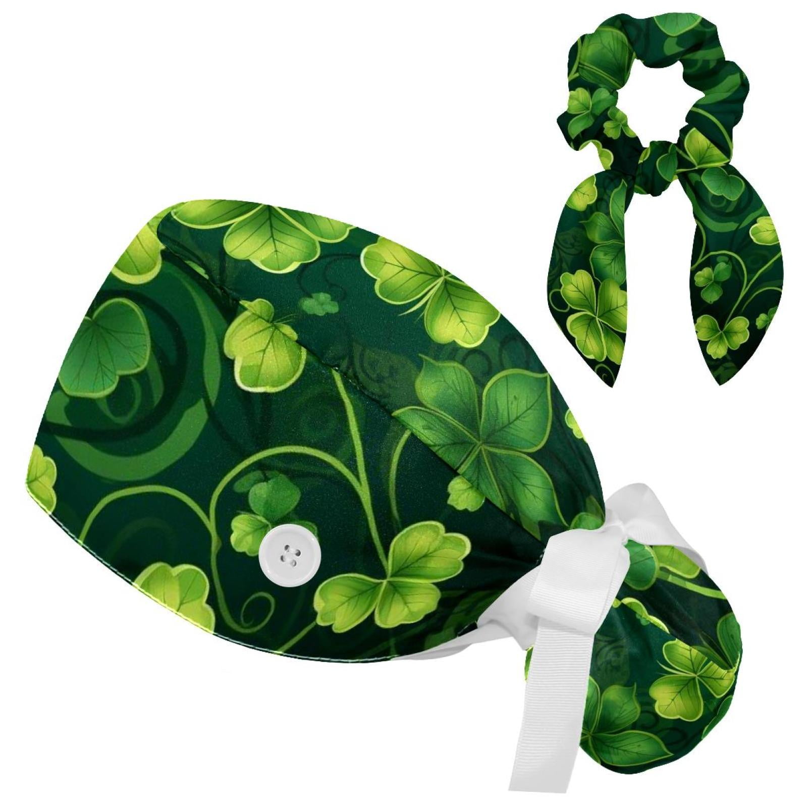 Adjustable St. Parikh's Day Surgical Scrub Cap with Bow Hair Matching