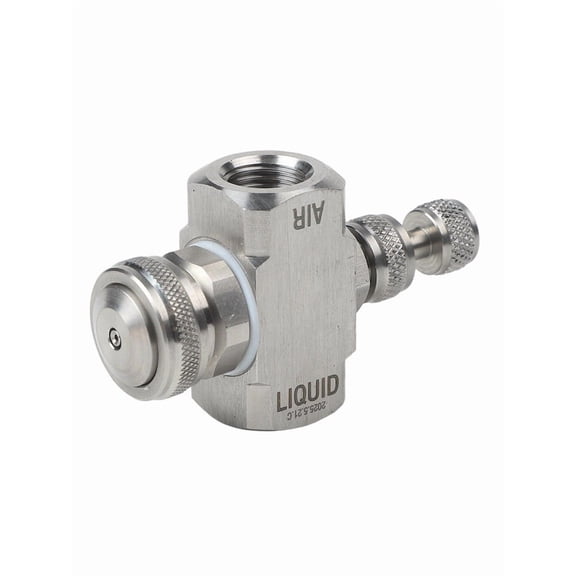 Adjustable Stainless Steel Air Atomizing Nozzle for High Pressure-Spray, 2-3 m Reach, External Mix Gas & Water, Dust Control Humidification Cooling(C)